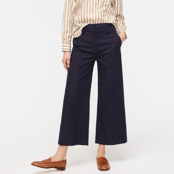 J. Crew Cropped Wide Leg Cuffed Pants (NWT) - Picture 1 of 1